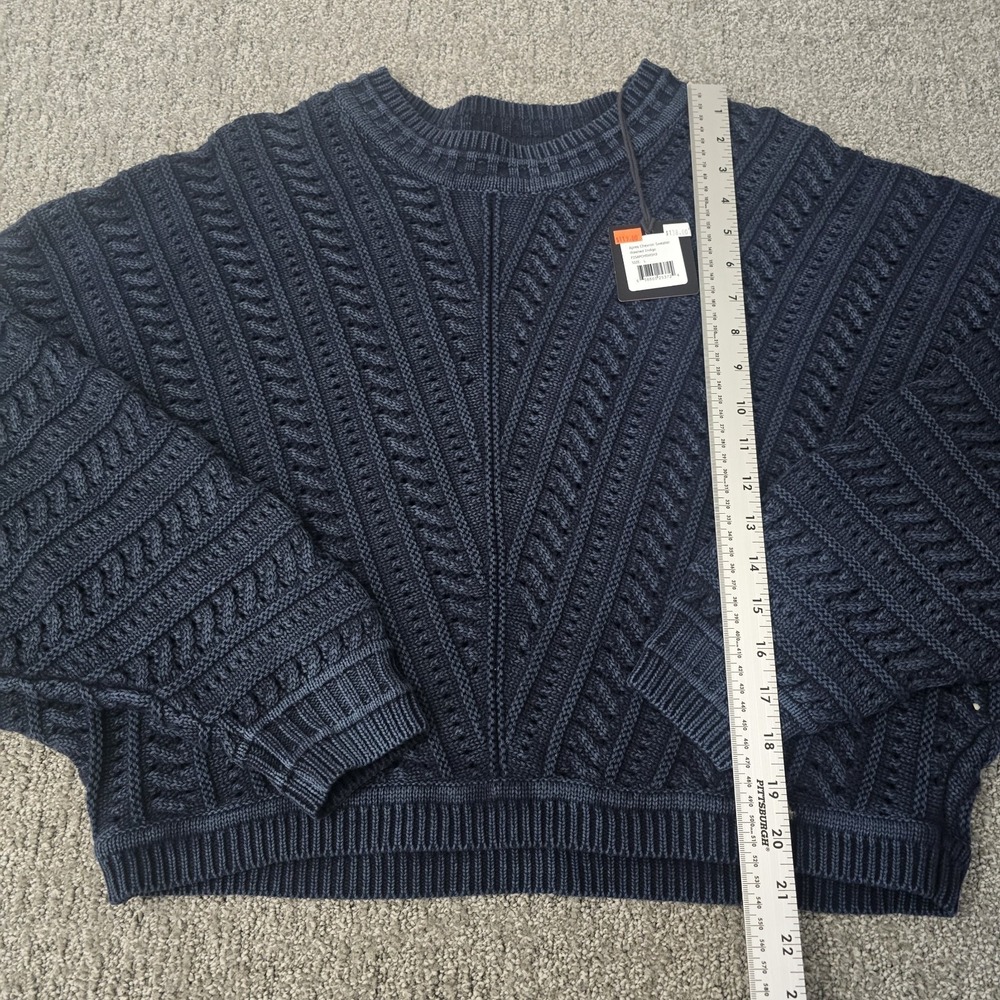 The Normal Brand Womens Navy Apres Chevron Sweater Dolman Sleeve L NWT - Picture 5 of 9